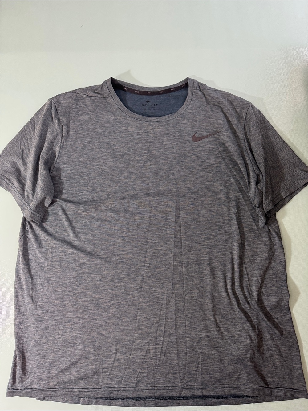 Nike Men's Short Sleeve Heathered Grayish Blue Athletic Tee Dri-Fit Size XXL